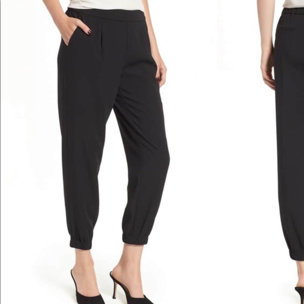 LAUNDRY Black Joggers Trousers Baggy Pleated Menswear Ankle Pants 2
